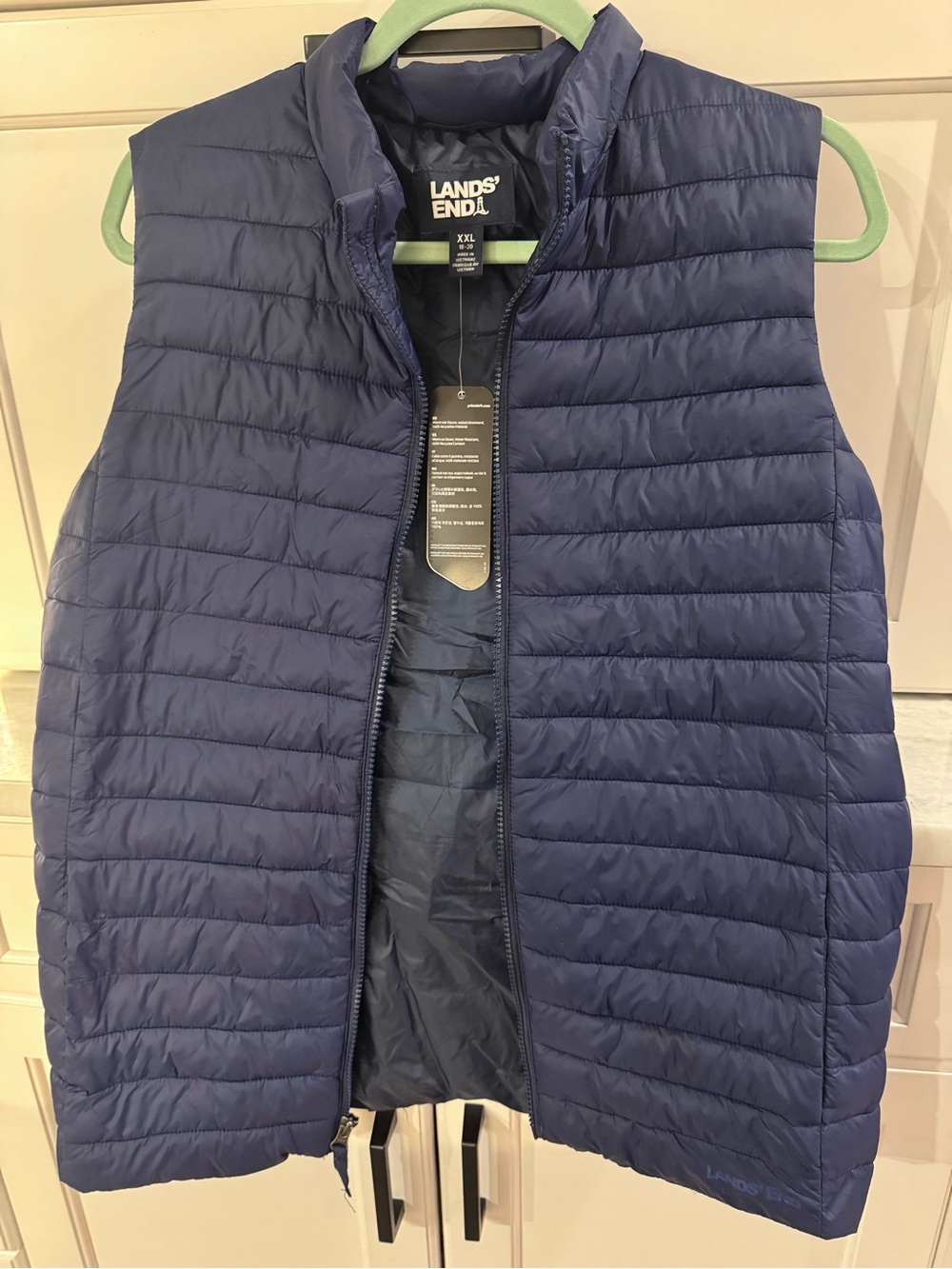 Lands' End Dark Blue Quilted Packable Kids Vest